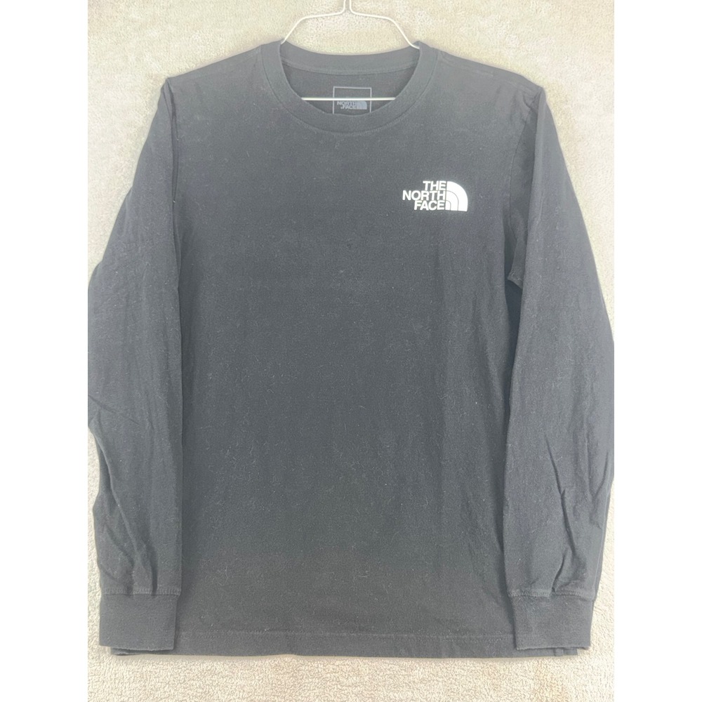 North Face Mens Medium Black Box Logo Never Stop Exploring Long Sleeve T-Shirt